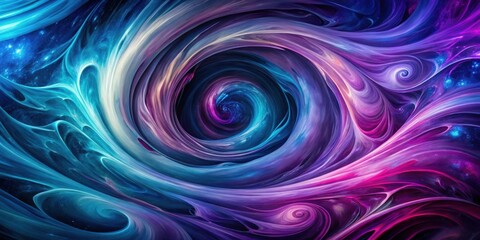 Obraz premium Abstract Cosmic Swirl A mesmerizing dance of celestial hues and swirling patterns, evoking a sense of infinite depth and cosmic wonder.