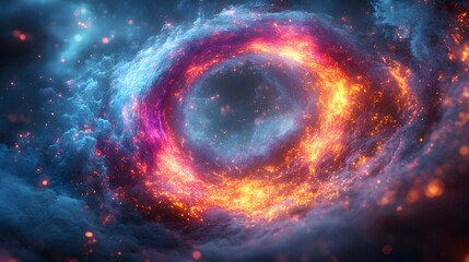 Fototapeta premium Quantum computing innovation, vibrant particle flow, illuminated circuits, digital tech energy, advanced design