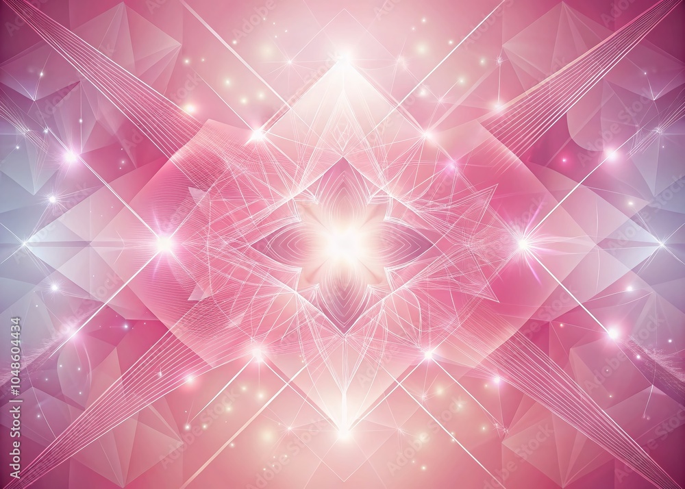 Poster elegant pink gradient background with abstract geometric lines for modern design