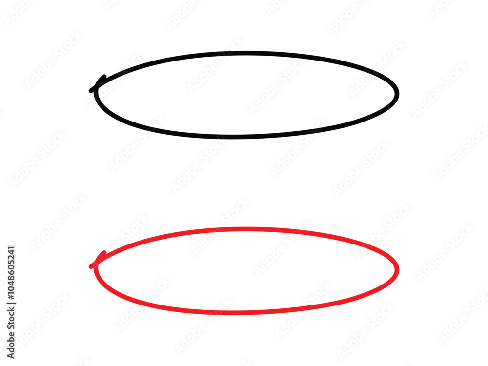 Poster handwritten circle for marking text numbers and text vector illustration transparent background