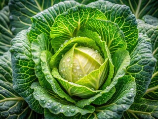 Fototapeta premium Close-up of White Cabbage: Detailed Textures, Freshness, and Nature's Beauty in Cultivated Varieties for Culinary and Agricultural Inspiration