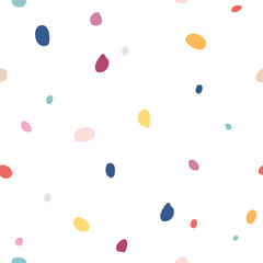 Abstract seamless pattern with colorful cute adorable little doodle circle handwritten for babies