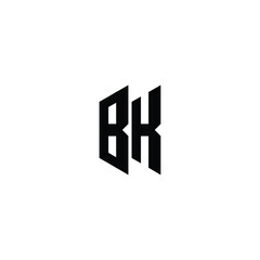 Obraz premium BK monogram logo design letter text name symbol monochrome logotype alphabet character simple logo