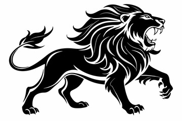 Fierce Lion Silhouette Design