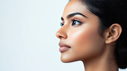 Naklejka premium Elegant Beauty Profile with Soft Natural Light