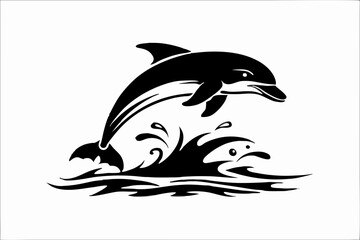Playful Dolphin Silhouette Design
