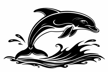 Playful Dolphin Silhouette Design