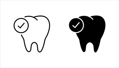 Tooth icon set. Dentistry symbol. Medical sign. strong teeth Dentalhealth. Tooth sign. Clean tooth. vector illustration on white background.