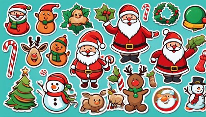 Collection of cute Christmas stickers