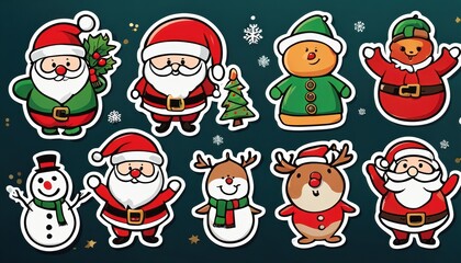 Collection of cute Christmas stickers