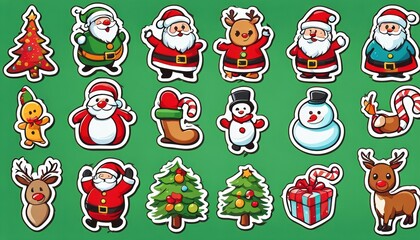 Collection of cute Christmas stickers