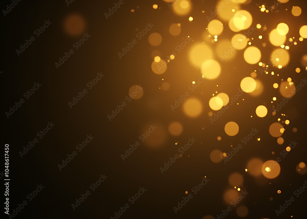Poster holiday theme features golden abstract bokeh on a darkened background with a touch of artistic flair