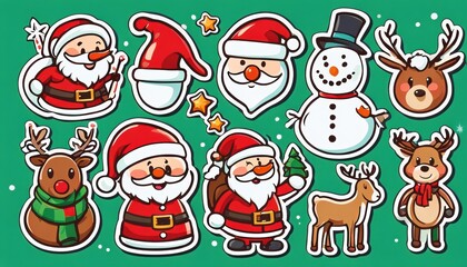 Collection of cute Christmas stickers