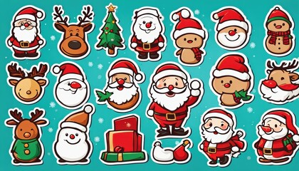 Collection of cute Christmas stickers