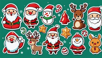 Collection of cute Christmas stickers