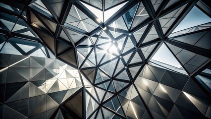 Fototapeta premium Geometric Shapes Pattern in Light and Dark Gray on White Background for Modern Design