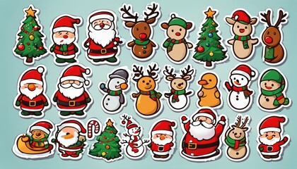 Collection of cute Christmas stickers
