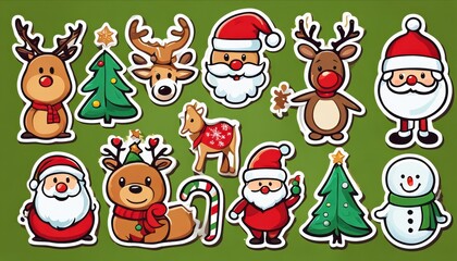 Collection of cute Christmas stickers