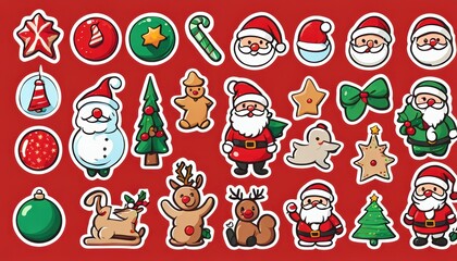 Collection of cute Christmas stickers