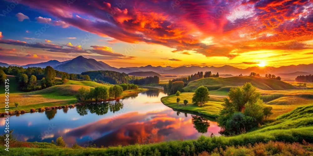 Poster gradient flow in abstract landscape photography for generative ai design inspiration and visual expl