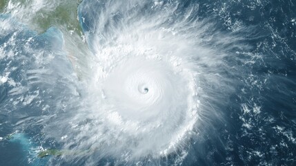 Aerial View of a Majestic Hurricane in the Atlantic Ocean