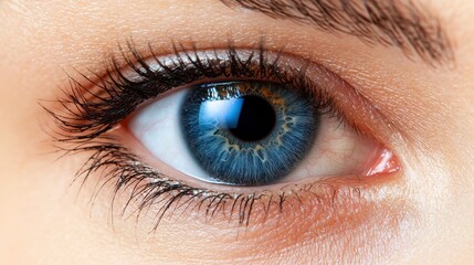 Obraz premium Closeup of Human Eye with Blue Iris Detail