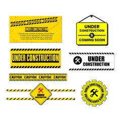 Obraz premium Under Construction Background Icon Set