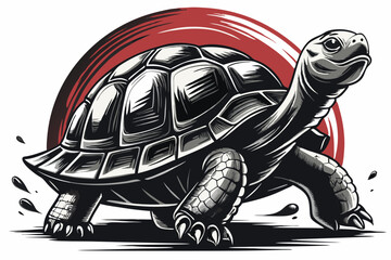 Serene Turtle Silhouette Design