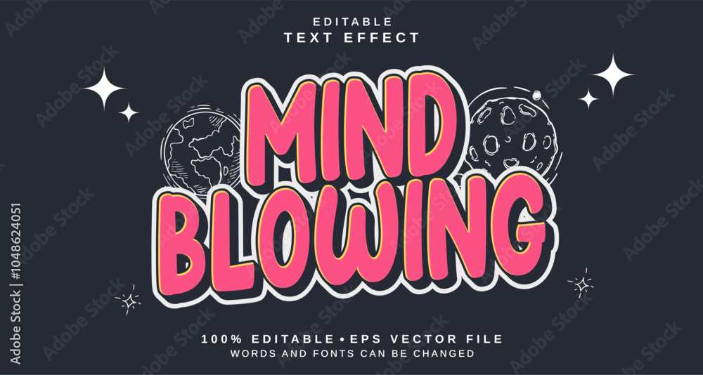 Fototapete editable text style effect - mind blowing text style theme.