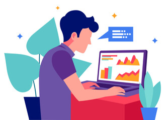 Professional Sales Manager Reviewing Performance Data on Laptop