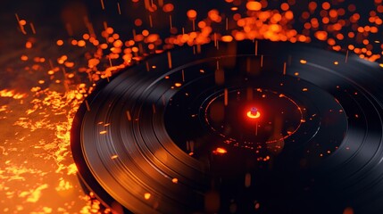 vinyl record background with music