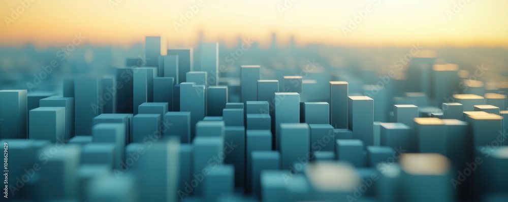 Poster digital cityscape built on blockchain technology