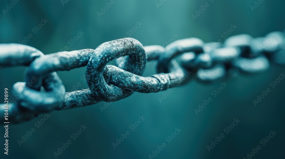 Poster digital lock and chain symbolizing security and blockchain