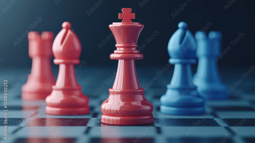 Aufkleber strategic chessboard with blockchain and crypto elements