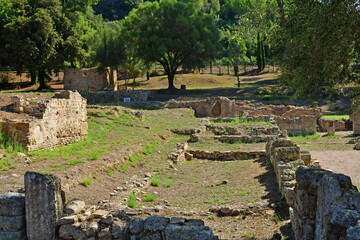 Ancient Olympia; Greece - august 30 2022 : archaeological site