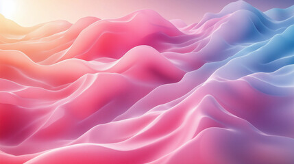 Obraz premium Smooth gradient waves in pink and blue with fluid motion effect