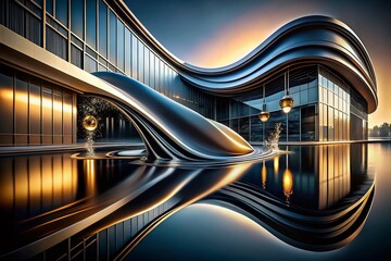 Liquid Black Background Abstract Design for Modern Architectural Photography
