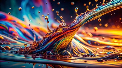 Long Exposure Macro of Oil Splatter Motion from Hose in Petroleum Industry