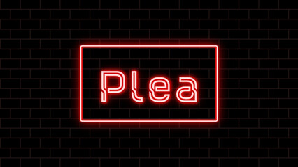 Plea のネオン文字