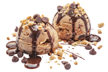 Decadent Peanut Butter and Chocolate Lava Cake: A Match Made in Heaven Isolated on Transparent Background