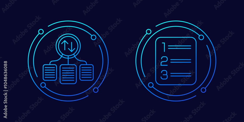 Poster case priority icons, prioritize tasks, linear design