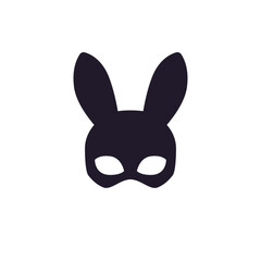 rabbit mask icon, sex shop logo design