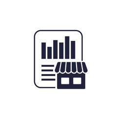 shop metrics icon, sales report vector