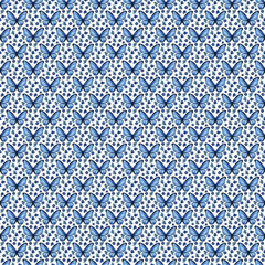 Pattern Illustration of Blue butterfly (Morpho amathonte) on transparent background
