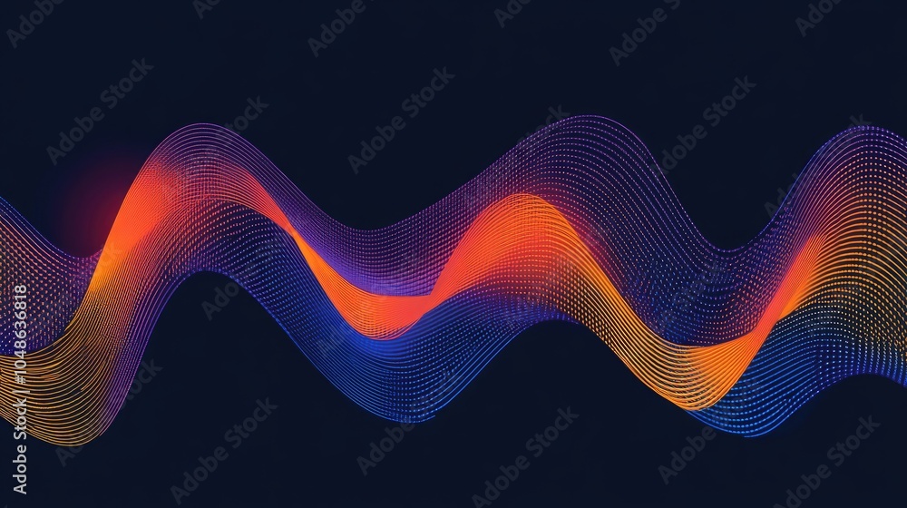 Poster dynamic colorful lines with converging stripes
