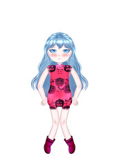 Little girl were red dress 