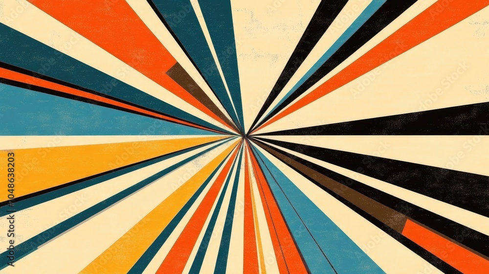 Poster retro abstract line background in vibrant colors