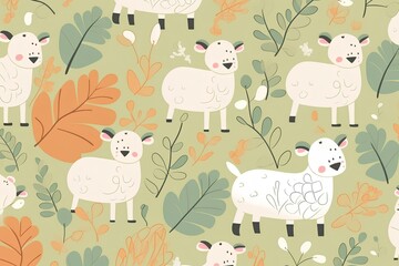 seamless pattern with sheep