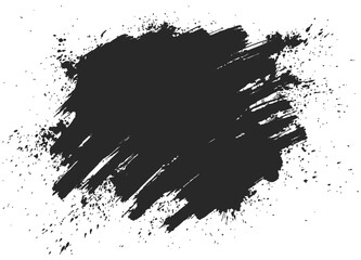 Black paint brush strokes background. Painting splash texture. Dark splatter and smear layout.  Suitable for artistic illustration element.