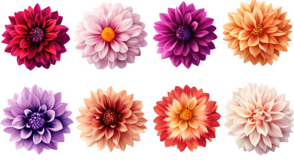 A vibrant collection of pink and purple chrysanthemums and dahlias, showcasing the beauty of summer flowers in a colorful garden bouquet